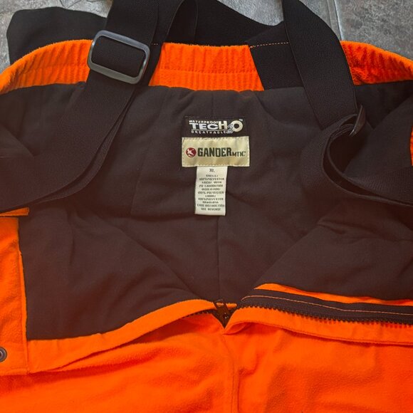 Gander Mountain techH2O mens XL Orange Hunting Pants With Suspenders Quilted...f - Picture 5 of 7
